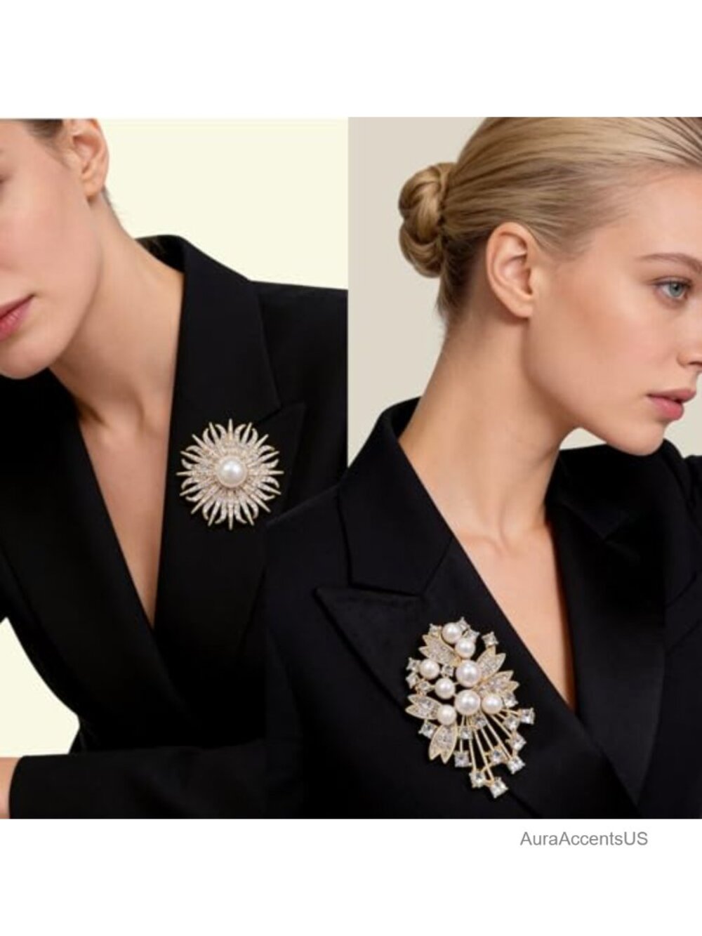4 Pcs Pearl Brooch Set, Elegant Classic Brooches for Women, Lightweight and - Picture 5 of 6